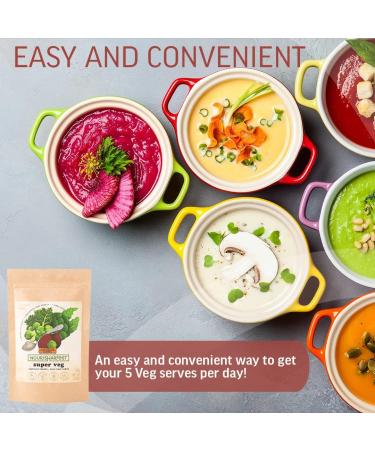 Nourisharvest Beetroot Broccoli & Kale Powder - Raw SuperVeg Blend for Smoothies & Seasoning No Added Sugar Preservatives-Free Made from 100% Farm Fresh Vegetables - 120g - Buy Online on GoSupps.com