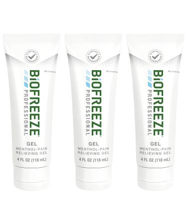 Biofreeze Professional Menthol Pain Relieving Gel 4 FL OZ Tube (Pack Of 3) For Pain Relief Associated With Sore Muscles, Arthritis, Simple Backaches, And Joint Pain (Packaging May Vary) Pack of 3 Pain Relief Gel
