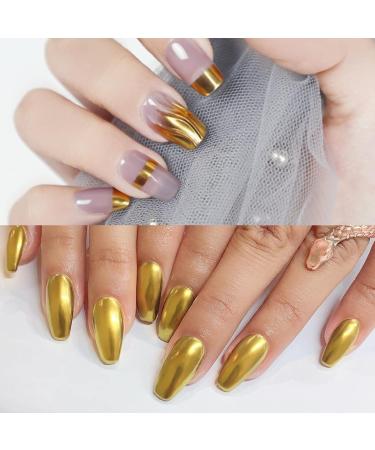 Lofuanna Chrome Nail Powder - Holographic Gold & Silver Pigment for Nail Art with Eyeshadow Sticks - 2 Jars, 0.5g each - Buy Online on GoSupps.com