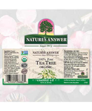 Nature's Answer USDA Organic Tea Tree Essential Oil - 100% Pure Aromatherapy Oil for Diffuser, 0.5 fl oz - Made in USA - Buy Online on GoSupps.com