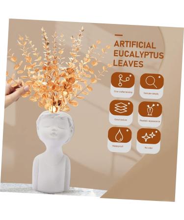 Zerodeko 20 Pcs Eucalyptus Leaves Artificial Leaves Artificial Greenery Stems Artificial Flowers Wedding Centerpiece Home Decor Gold Wedding Decor Household Decor Vase Bouquet Plastic Touch Goldenx2pcs 38X3CMx2pcs - Buy Online on GoSupps.com
