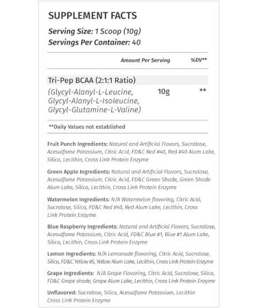 Metabolic Nutrition | TRIPEP - Tri-Peptide Branch Chain Amino Acid  BCAA Powder  Pre Intra Post Workout Supplement | Watermelon  400 Grams (40 Servings) - Buy Online on GoSupps.com