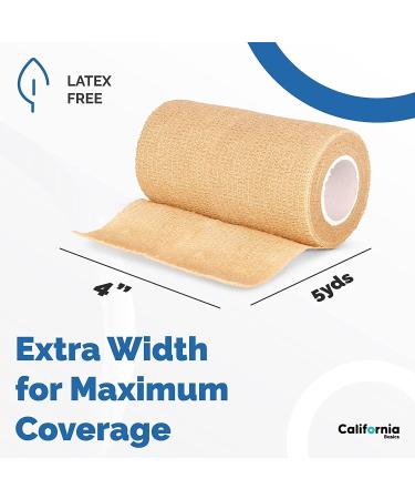 4-inch Self Adherent Cohesive Wrap Bandages (8 Pack) - Brown Athletic Tape for Hand, Wrist, and Ankle - Premium-Grade Medical Stretch Wrap - 5 yds Self Adhesive Bandage Wrap - Buy Online on GoSupps.com