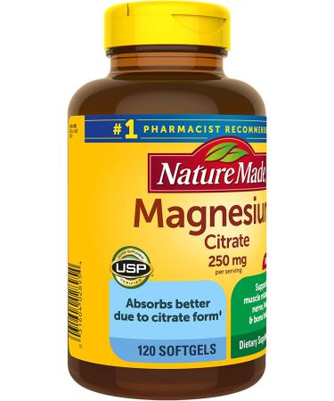 Nature Made Magnesium Citrate 120 Softgels - Supports Muscle, Nerve & Heart Health - Buy Online on GoSupps.com