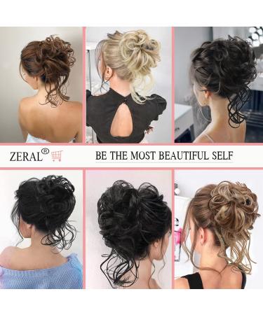 ZERAL Curly Messy Bun Hair Piece in Brown Mix Light Brown# for Women with Elastic Hair Bands - Buy Online on GoSupps.com