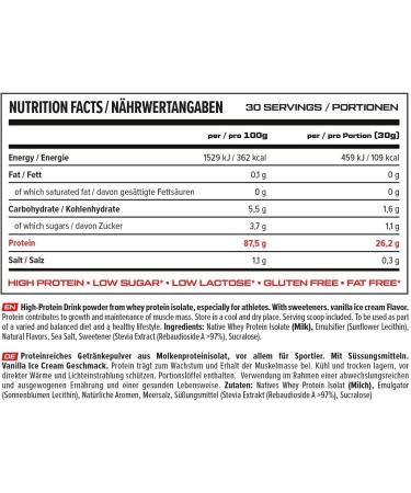 Awhey Whey Protein Isolate 900g - Premium Sugar-Free Banana Milk | Gluten & Lactose Free - 30 Portions Made in Germany - Buy Online on GoSupps.com