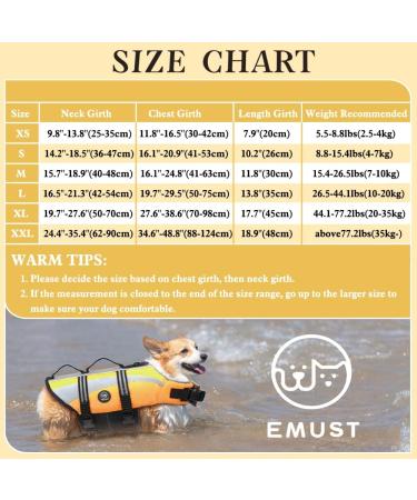 Emust XXL Dog Swimming Vest - Ripstop Large Dog Life Jacket with Double Rescue Handles - Ideal for Pool & Water Activities - Yellow - Buy Online on GoSupps.com