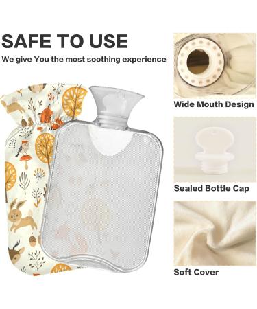 Zoo Hot Water Bottle - Cute Fox Rabbit Owl Design for Warm Winter Comfort | 2L for Bed Neck & Shoulders - Buy Online on GoSupps.com