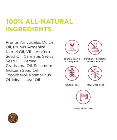 Hemp Seed Massage & Body Oil - Unscented 8 fl. oz. | Nourishing Vegan Oil with Apricot Grapeseed & Sweet Almond - Cruelty Free - Buy Online on GoSupps.com