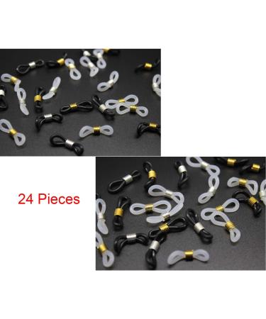 HUIHUIBAO 24pc Adjustable Eyeglass Chain Ends | Rubber Connectors for Glasses Holder | 20x5mm, Assorted Colors - Buy Online on GoSupps.com
