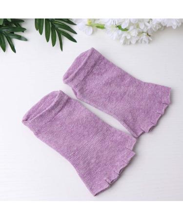 Shop Lurrose Yoga Socks - Half Toe Ankle Socks for Pilates Barre & Spa | Sweat-Absorbing Tabi Socks - Violet - Buy Online on GoSupps.com