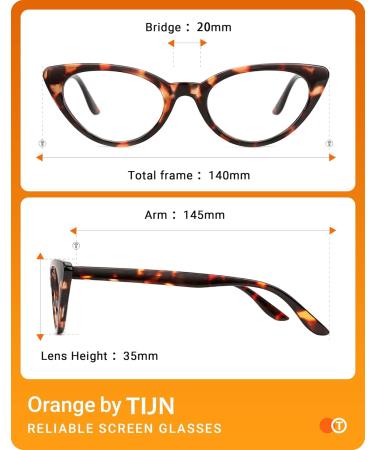 TIJN 3-Pack Retro Cat Eye Reading Glasses for Women - Blue Light Blocking Eyeglasses (1.5x) in Black Pink & Tortoise - Buy Online on GoSupps.com