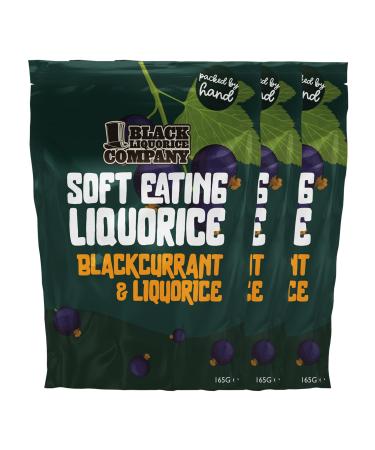 Black Liquorice Company - Soft Eating Blackcurrant and Liquorice 3 x 165g