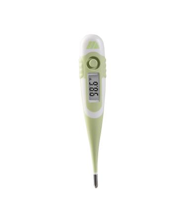 MABIS 9-Second Waterproof Digital Thermometer with Flexible Tip for Fast Oral, Rectal or Underarm Temperature Readings for Babies, Children and Adults, Green