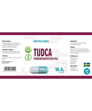  Hepatica TUDCA (Tauroursodeoxycholic acid) 250 mg 60 Vegan Highly Dosed Gluten Free and GMO Free Capsules - Buy Online on GoSupps.com