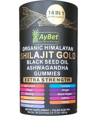 Organic Himalayan Shilajit Gold Gummies for Men and Women Black Seed Oil Ashwagandha Ginseng Turmeric Gokshura Lion's None Lab Tested %75 Fulvic Acid No Sugar Added Halal 90Gummy 90 Count (Pack of 1) - Buy Online on GoSupps.com