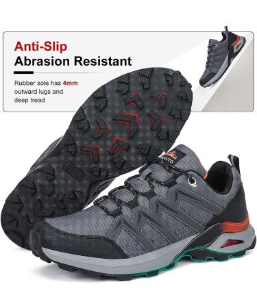 Dannto Men's Hiking Sneakers - Outdoor Low Top Trekking Boots | Lightweight Camping Athletic Trail Running Shoes (Size 9, Color: Grey) - Buy Online on GoSupps.com