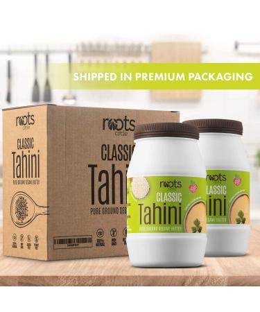 Roots Circle All-Natural Sesame Tahini Paste | 100% Pure Rich & Creamy Ground Sesame Seed Paste for Hummus  Tahini Sauce  Dressing & Dips | Vegan  Kosher | Non-GMO  Gluten & Peanut-Free | 2 Jars 16 Oz 2 Pack - Buy Online on GoSupps.com