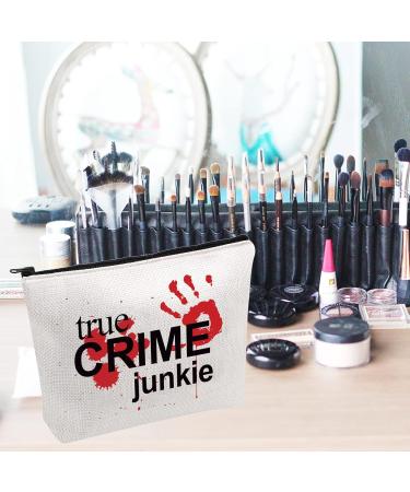 PWHAOO True Crime Junkie Horror Cosmetic Bag - Perfect True Crime Gift for Murderinos | Halloween Day Gift | International Shipping - Buy Online on GoSupps.com