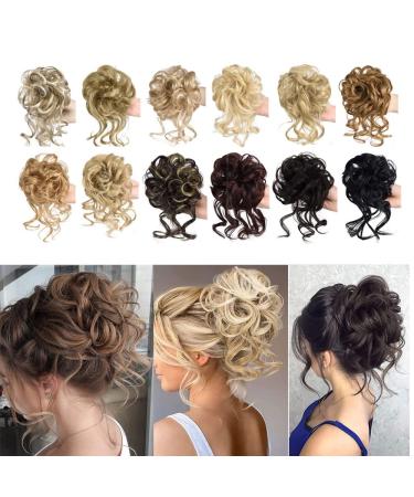 Messy Bun Hair Parts - Super Long Hair Bun Scrunchies Extensions for Tousled Updos | 22H613 Ash Blonde Mix Dark Blond - Buy Online on GoSupps.com