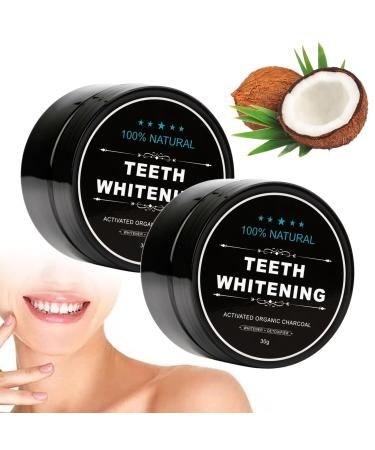 Omlalayi 2er-Pack Teeth Whitening Powder tooth white powder activated carbon powder Natural Charcoal Teeth Whitening Powder tooth cleaning for white teeth removal of tooth stains refreshing breath