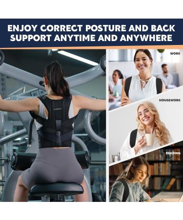 Back Brace & Posture Corrector | Adjustable Support for Men & Women | Neck Pain Relief & Body Alignment | Large Black - Buy Online on GoSupps.com