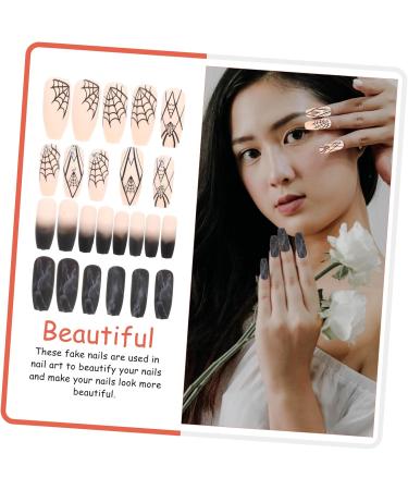 Healvian 3 Sets Halloween Fake Nails Spider Web False Nail Coffin Fake Nails Nail Decoration Girl Fake Nails Female Fake Nail Manicures Charm Fake Nails French Halloween Press on Nails Abs - Buy Online on GoSupps.com