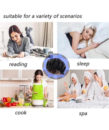 Adjustable Satin Sleep Cap for Women - Black Satin Bonnet for Curly Natural Hair - Buy Online on GoSupps.com