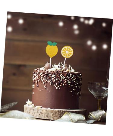 Abaodam 72 Pcs Lemon Cake Toppers Birthday Toppers for Cakes Birthday Cupcake Topper Summer Decor Summer Ornaments Birthday Cake Toppers Gold Decorations Gold Trim Baby Paper Cup Props - Buy Online on GoSupps.com