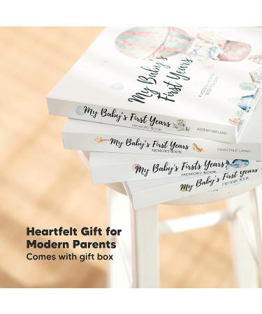 Baby Memory Book Journal - 90 Pages Hardcover First Year Keepsake Milestone Baby Book - Wonderland Theme for Boys and Girls - Baby Scrapbook and Album - Buy Online on GoSupps.com