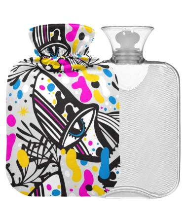 NAANLE hot hot water bottle with reference ethnic tribal transparent hot water bottle hot water bottle for back pain relief from hand feet warmer for neck heat and cold therapy 1 l