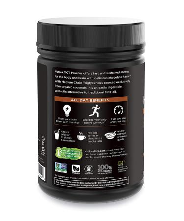 Nutiva Organic Chocolate MCT Powder - 10.6 oz (300g) for Energy & Wellness - Buy Online on GoSupps.com