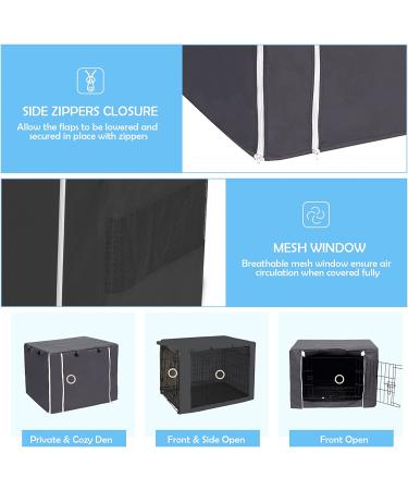 Dog Crate Cover for 48-Inch Wire Crates, Waterproof & Windproof Pet Cage Cover - Dark Grey, Soundproof Kennel Cover - Home Decor, 2 Doors, Heavy Duty - Fits 48 Crates - Cover Only - Buy Online on GoSupps.com