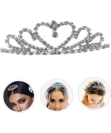 Lurrose Princess Crown Comb Rhinestone Tiara Comb Mini Crystal Crown with Comb for Women Girl Wedding Birthday Party - Buy Online on GoSupps.com