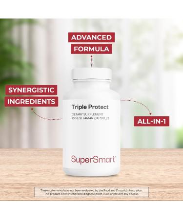 Supersmart Triple Protect (Advanced Formula) - with Quatrefolic, Magnesium, Garlic, Quercetin, Vitamin B6, B12 - Folate Supplement | Non-GMO & Gluten Free - 90 Vegetarian Capsules - Buy Online on GoSupps.com