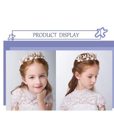 IYOU Princess Gold Flower & Shell Headpiece | Pearl Hair Chain & Crystal Bridal Mermaid Accessories for Flower Girls - Buy Online on GoSupps.com