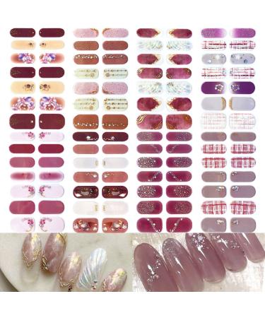 NAILDOKI 6 Sheets Full Wraps Nail Polish Stickers Strips Self-Adhesive Gel Nail Art Designs Decals for Women Girls (D-12)