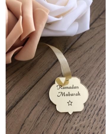 6 Ramadan Mubarak Gift Tags Gold Acrylic Ramadan Gift Tags Ramadan Gift Charms Ramadan Gift Wrapping Ramadan Cupcake Decorations UK.