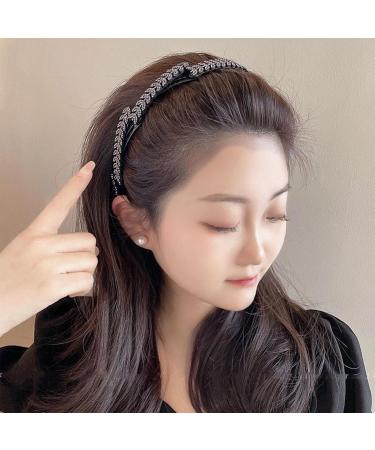 Rhinestone Headband for Women - Hair Bands Stretchy Headbands | Hair Headband Hair Accessories Elastic Hairbands Non-Slip for Spa Washing Makeup Travel - Buy Online on GoSupps.com
