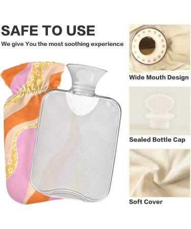 Naanle 2L Hot Water Bottle with Lid - Flower Shaft Stripes for Back Pain Relief Hand/Foot Warmer & Cold Therapy - Buy Online on GoSupps.com