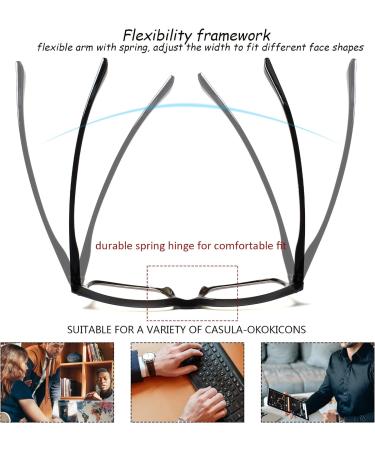 Cojwis 2 Pack Reading Glasses - Blue Light Blocking Spring Hinge Anti-Dizzy Unisex | 1.75x Magnification | Stylish & Comfortable - Buy Online on GoSupps.com