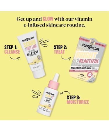 Soap & Glory Bright Squeeze Radiance Boosting Serum Face Mask | Vitamin C & Turmeric | Refreshing for All Skin Types | 50ml - International Shipping Available - Buy Online on GoSupps.com