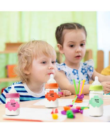 Daycare Baby Bottle Labels - Original Flower Design, Reusable & Writeable - 6 Packs for Dr.Brown 4oz Bottles - Buy Online on GoSupps.com