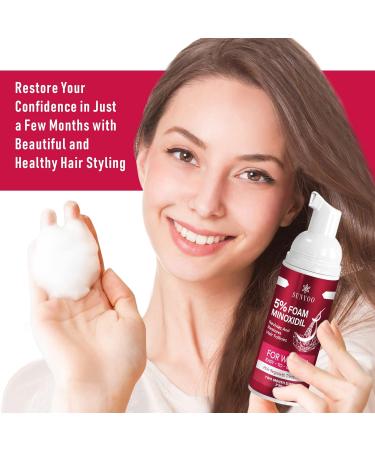 Women's 5% Minoxidil Foam for Thinning Hair Growth - 2 Pack 60g Red - Fuller, Thicker Hair Treatment - Buy Online on GoSupps.com