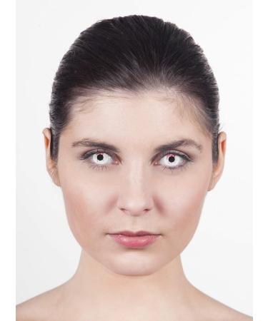 Buy Bleeding Eye White Contact Lenses - Annual Prescription -2.0 Diopters | Ideal for Halloween & Costume Parties - Buy Online on GoSupps.com