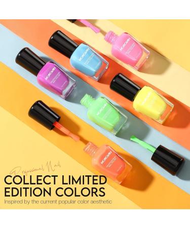 Morovan Neon Nail Polish Set - Quick Dry Vibrant Colors | 6 Bright Shades | Glossy Fingernail Polish Kit | Perfect Summer Gift for Women - Buy Online on GoSupps.com