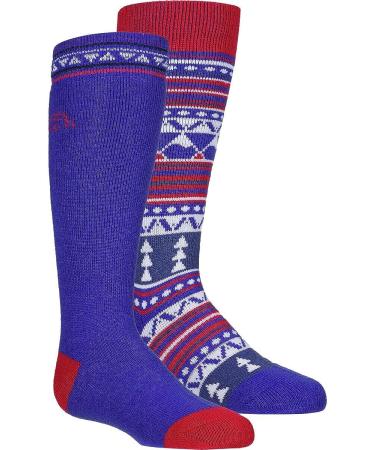 Bridgedale Kid's Merino Ski Socks (2 Pack) - Small Royal/Red - Buy Online on GoSupps.com