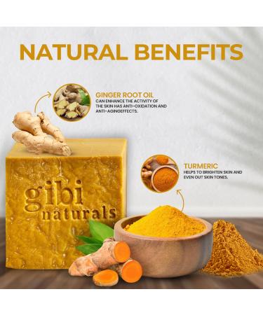 GIBI Soap Bar - Hydrating Ginger & Turmeric Moisturizing Soap for Face & Body - 7.06 Oz Natural Bar Soap for All Skin Types - Buy Online on GoSupps.com