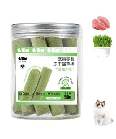 Cat Grass Teething Sticks for Indoor Cats Natural Cat Grass Sticks Cat Grass Chew Stick Chicken Cat Grass Tooth Grinding Stick for Hairball Removal (1-Bucket(10PCS))