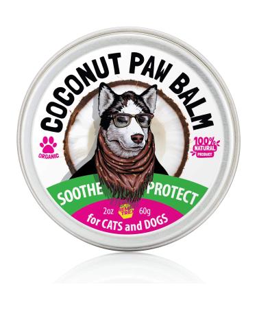 HEMPTREX Dog Paw Balm Soother & Moisturizer - 2 oz - with Natural Shea Butter, Coconut Oil, Beeswax - Heals and Repairs Cracked Dog Paws, Snout & Elbows - Snow & Dry Weather Protection Ointment